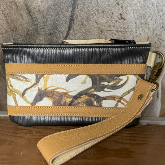 Wristlet/Small Bag Organizer with Watercolor Horses