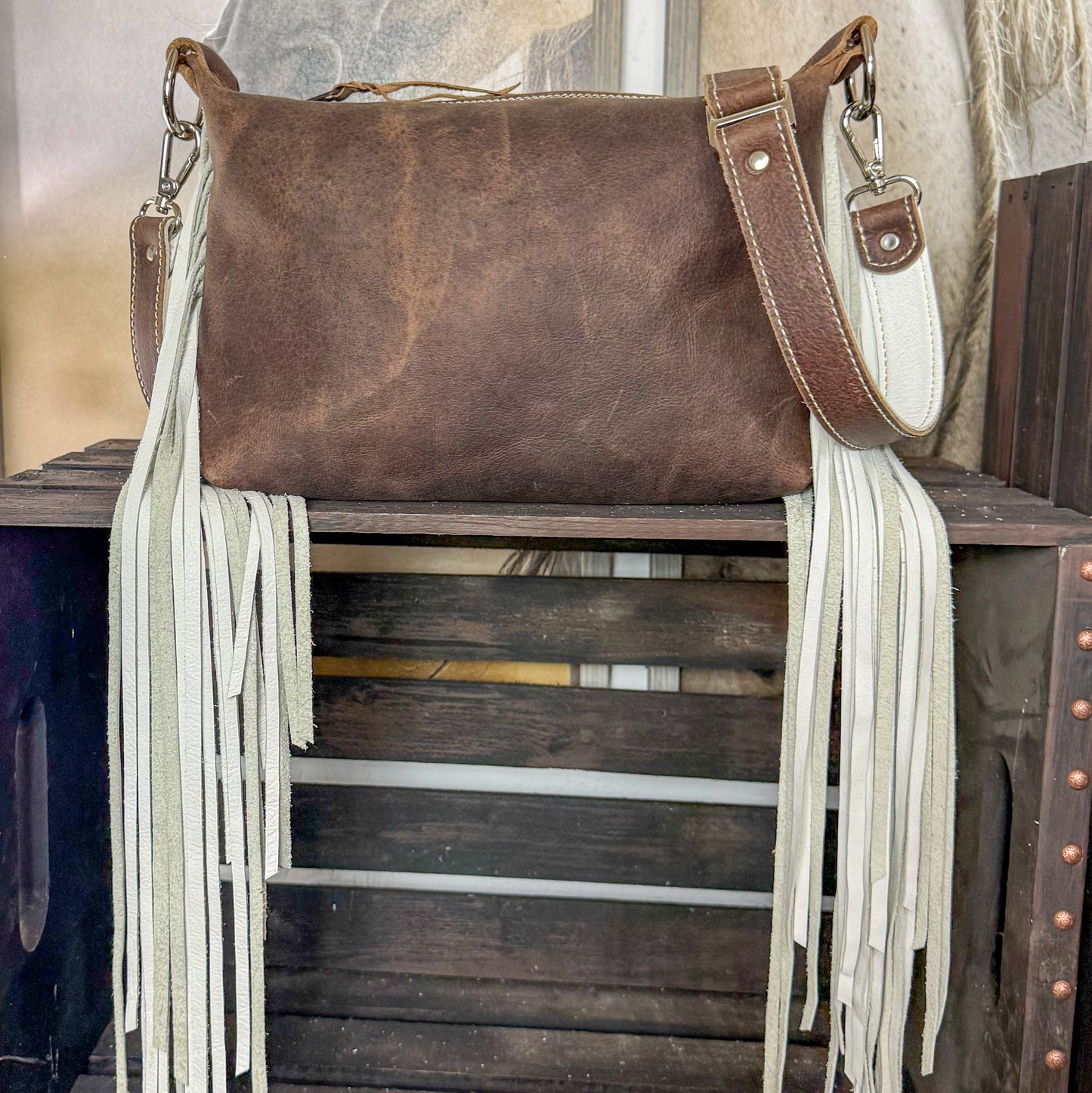 Embroidered Boot Sage with Fringe