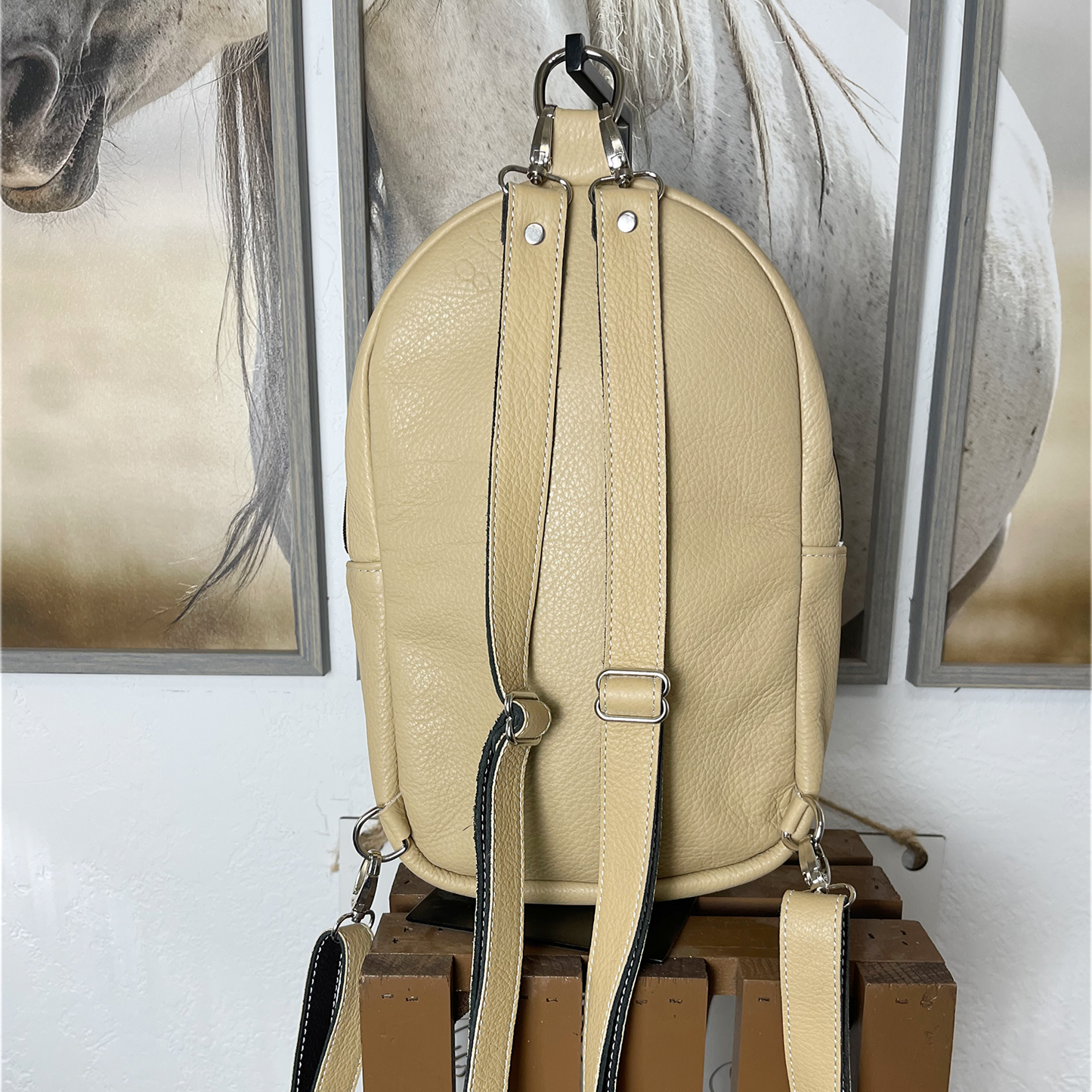 Hair on Hide Leather Backpack MM 039