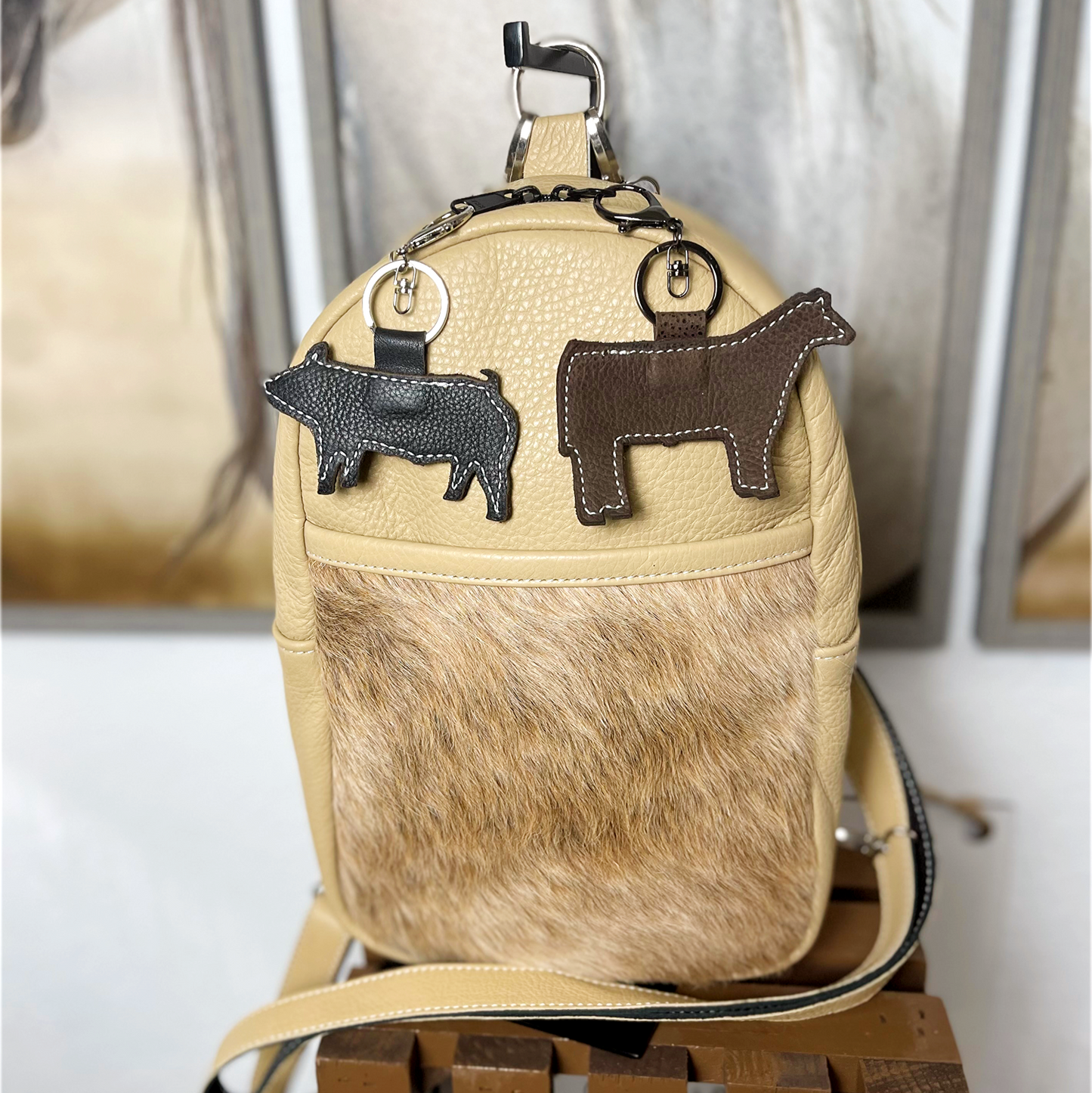 Hair on Hide Leather Backpack MM 039