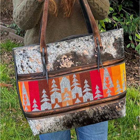 Bold Big Bertha Tote in Bronze Metallic Roan Hair on Hide