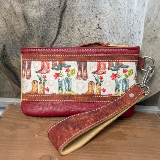 Wristlet/Small Bag Organizer with Cowgirl Boots