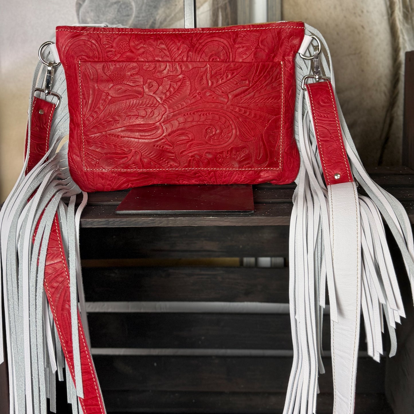 Let Freedom Ring Fringe Cross Body Bag with Accessories