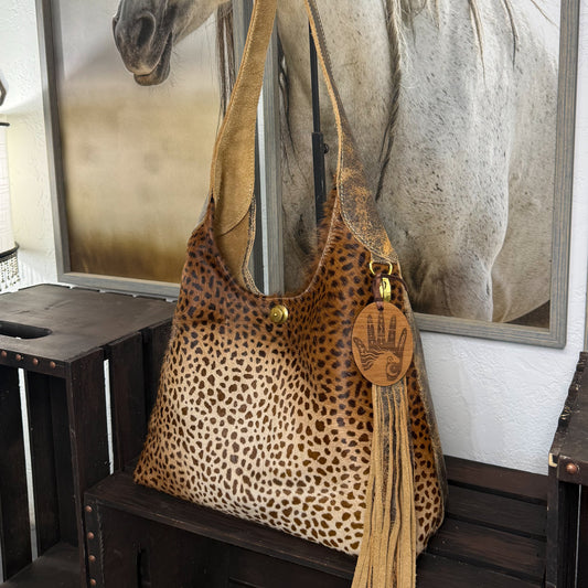 Cheetah Print Hair on Hide Hobo