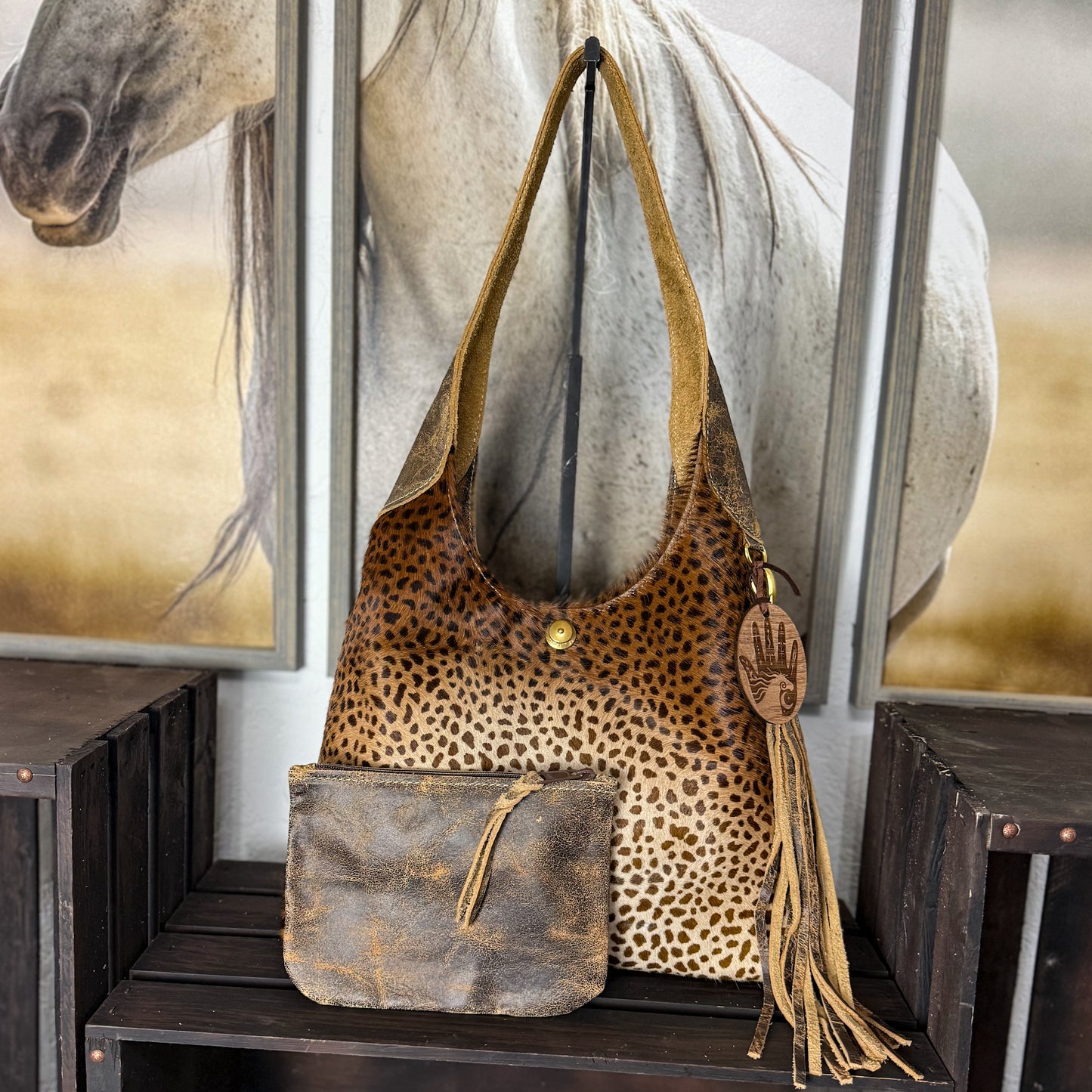 Cheetah Print Hair on Hide Hobo
