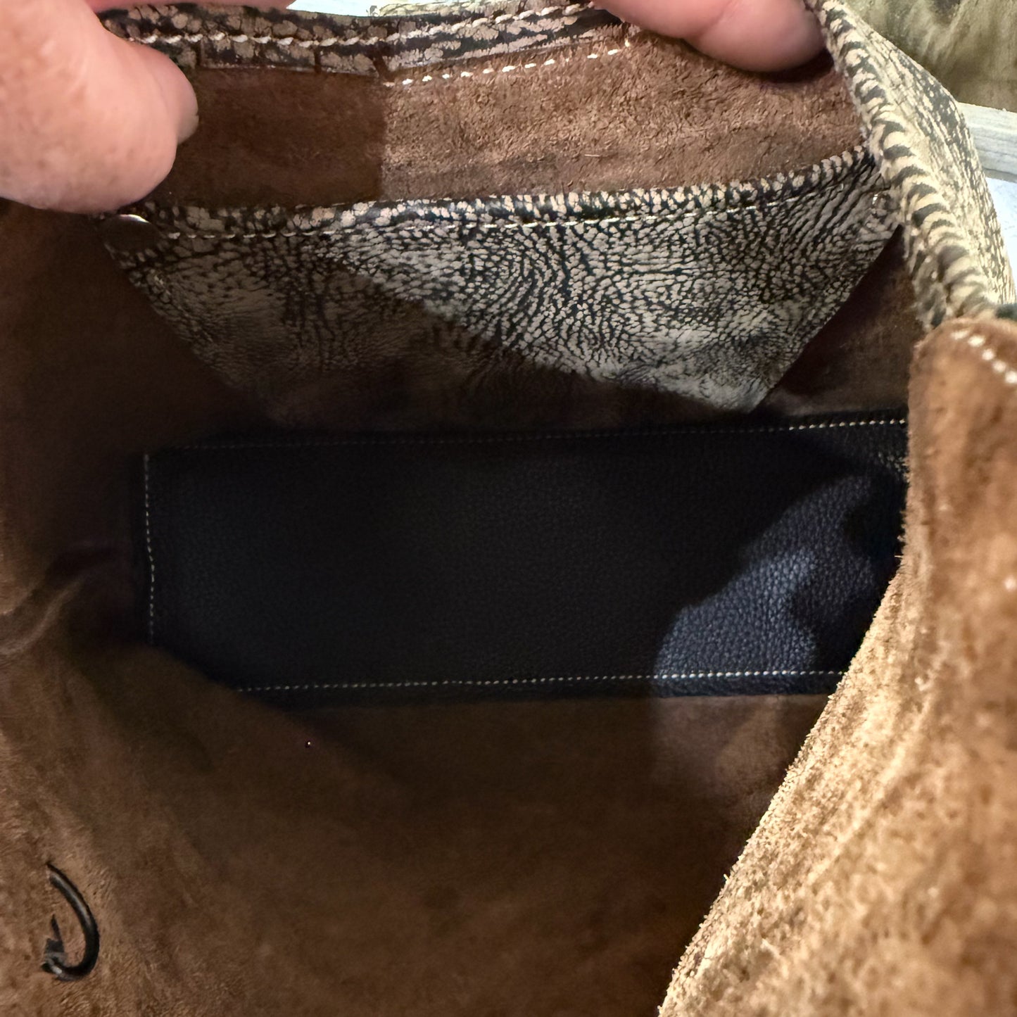 Bison Leather Hobo Bag