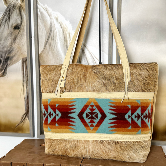 Palomino Big Bertha Tote in Blond Hair on Hide MM054