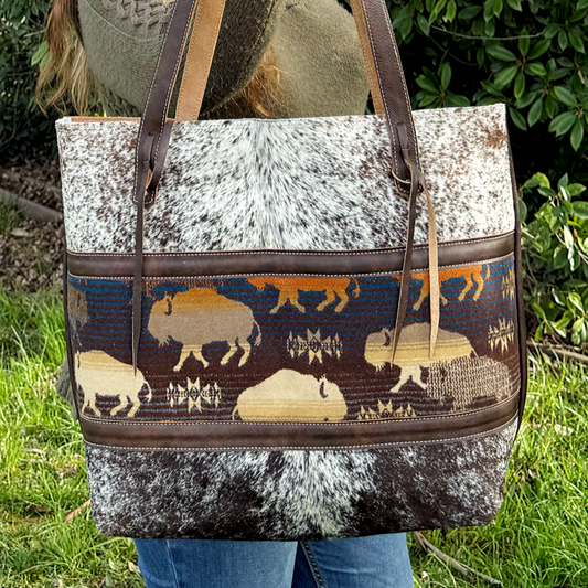 Big Bertha Tote in Roan Hair on Hide