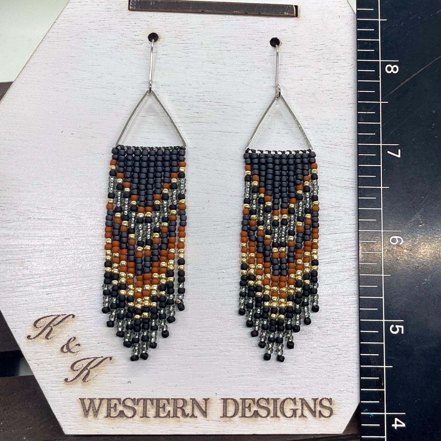 Southwestern Beaded Fringe Triangle Dangles