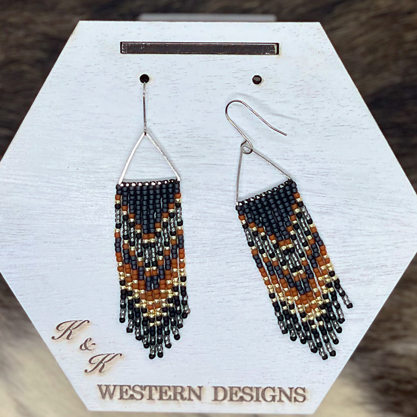 Southwestern Beaded Fringe Triangle Dangles